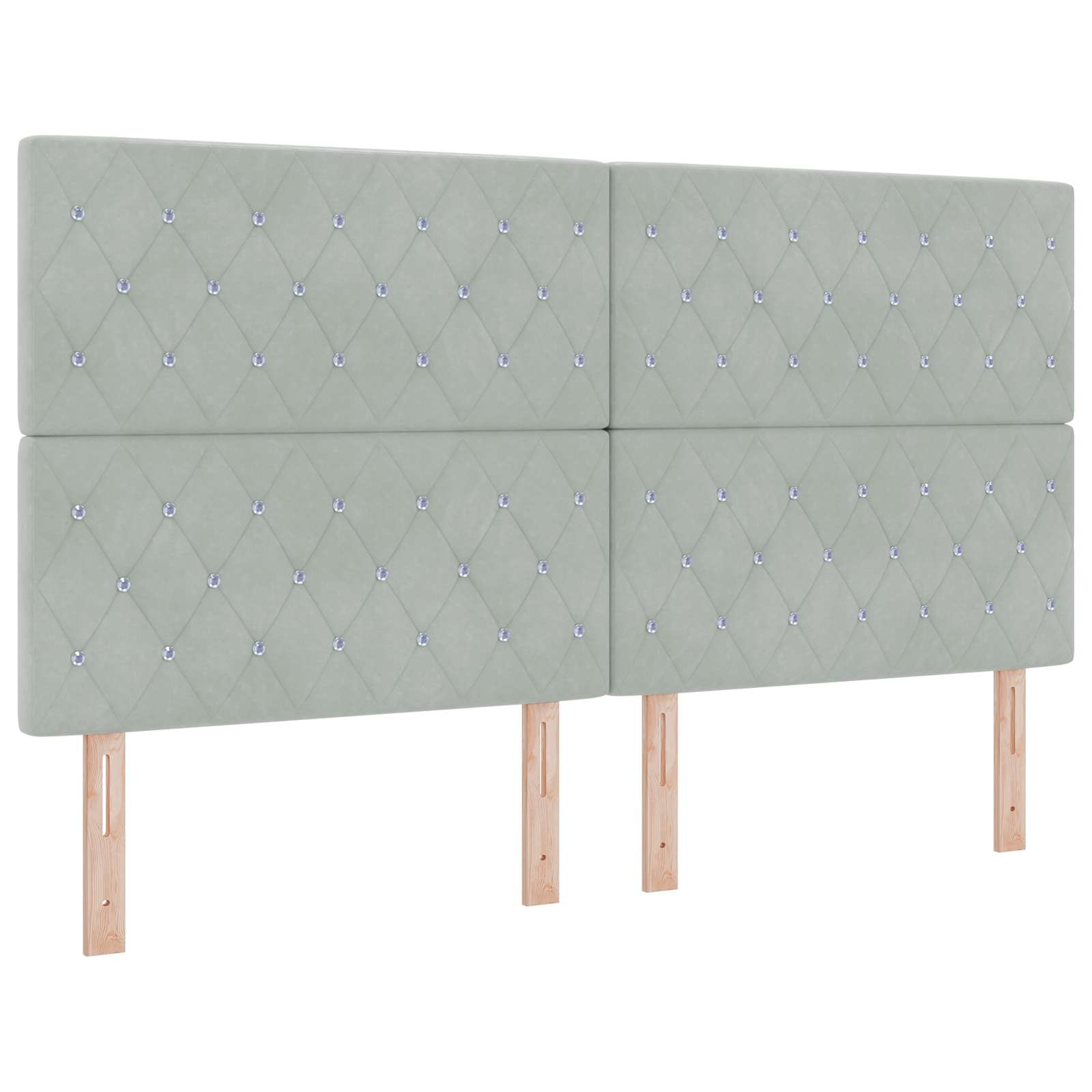 Ottoman Bed met Matrassen en LED Lichtgrijs 180 x 200 cm