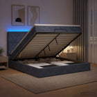 Ottoman bed 180x200 cm donkergrijs met matras en led