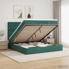 Ottoman bed met opbergruimte 180x200 cm donkergroen fluweel