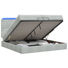 Ottoman Bed met Matrassen en LED Lichtgrijs 200 x 200 cm