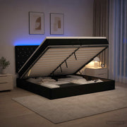 Ottoman bed met matras 200x200 cm zwart fluweel