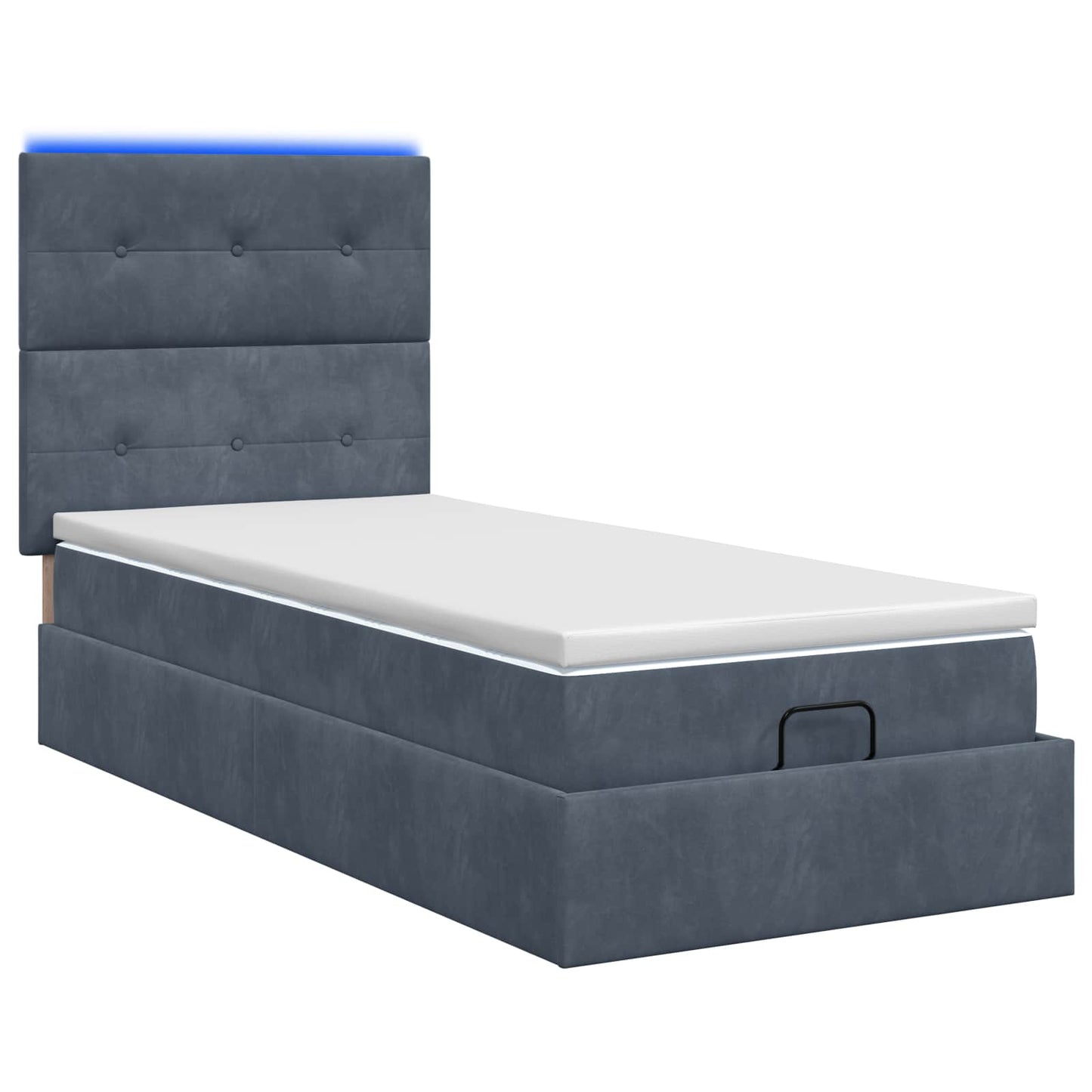 Ottoman Bed met Matrassen en LED Donkergrijs 80 x 200 cm