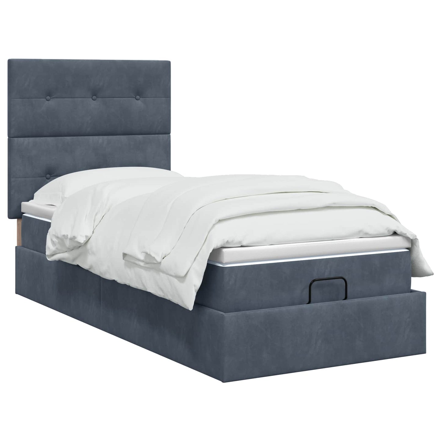 Ottoman Bed met Matrassen en LED Donkergrijs 80 x 200 cm