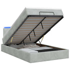 Ottoman Bed met Matrassen en LED Lichtgrijs 120 x 190 cm