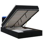 Ottoman Bed met Matrassen en LED Zwart 120 x 190 cm fluweel