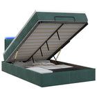 Ottoman Bed met Matrassen en LED Donkergroen 120 x 190 cm