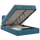 Ottoman Bed met Matrassen en LED Donkerblauw 120 x 190 cm