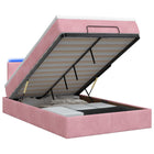 Ottoman Bed met Matrassen en LED Roze 120 x 190 cm fluweel