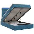 Ottoman Bed met Matrassen en LED Donkerblauw 120 x 200 cm