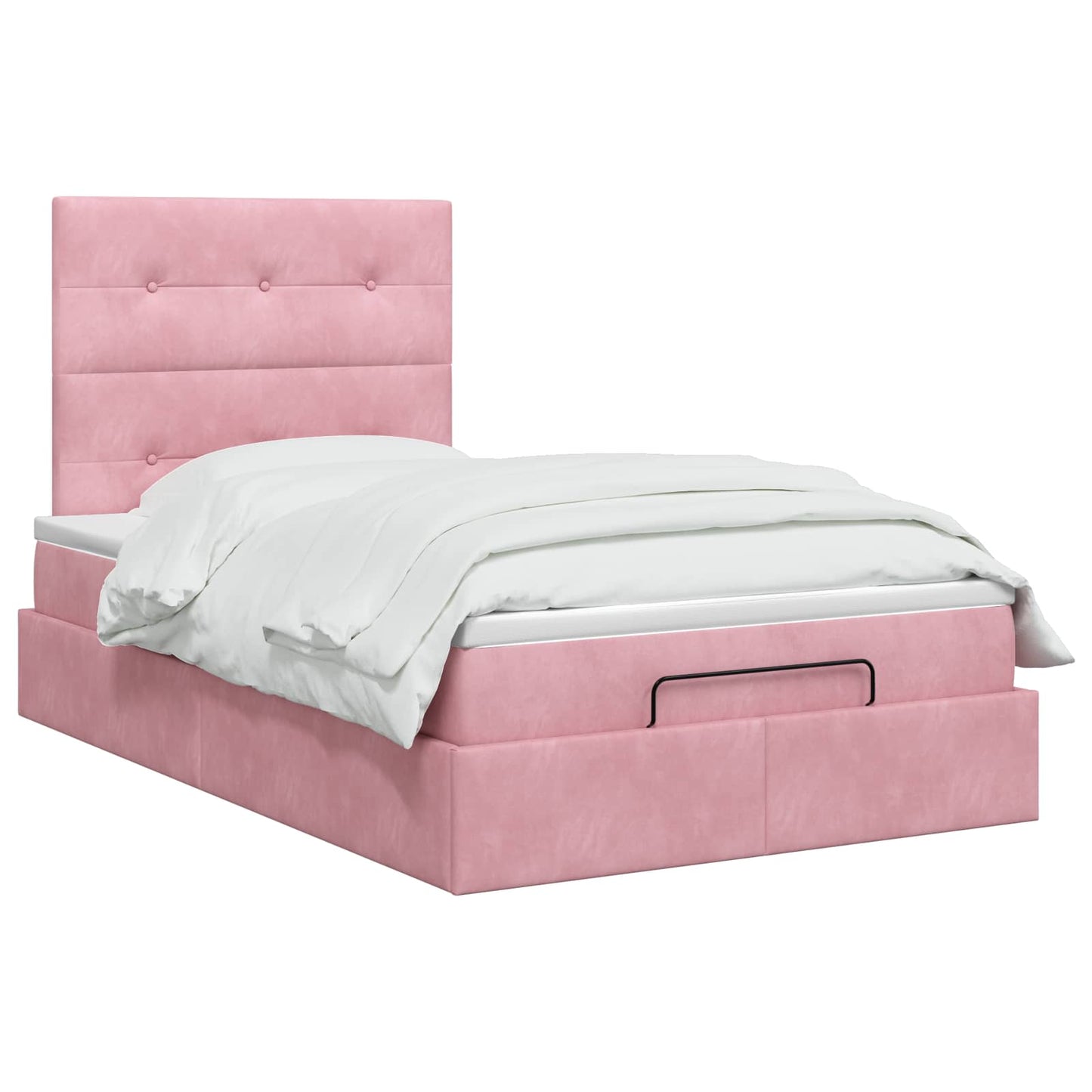 Ottoman Bed met Matrassen en LED Roze 120 x 200 cm fluweel