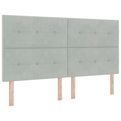 Ottoman Bed met Matrassen en LED Lichtgrijs 180 x 200 cm