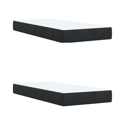Ottoman Bed met Matrassen en LED Zwart 200 x 200 cm fluweel