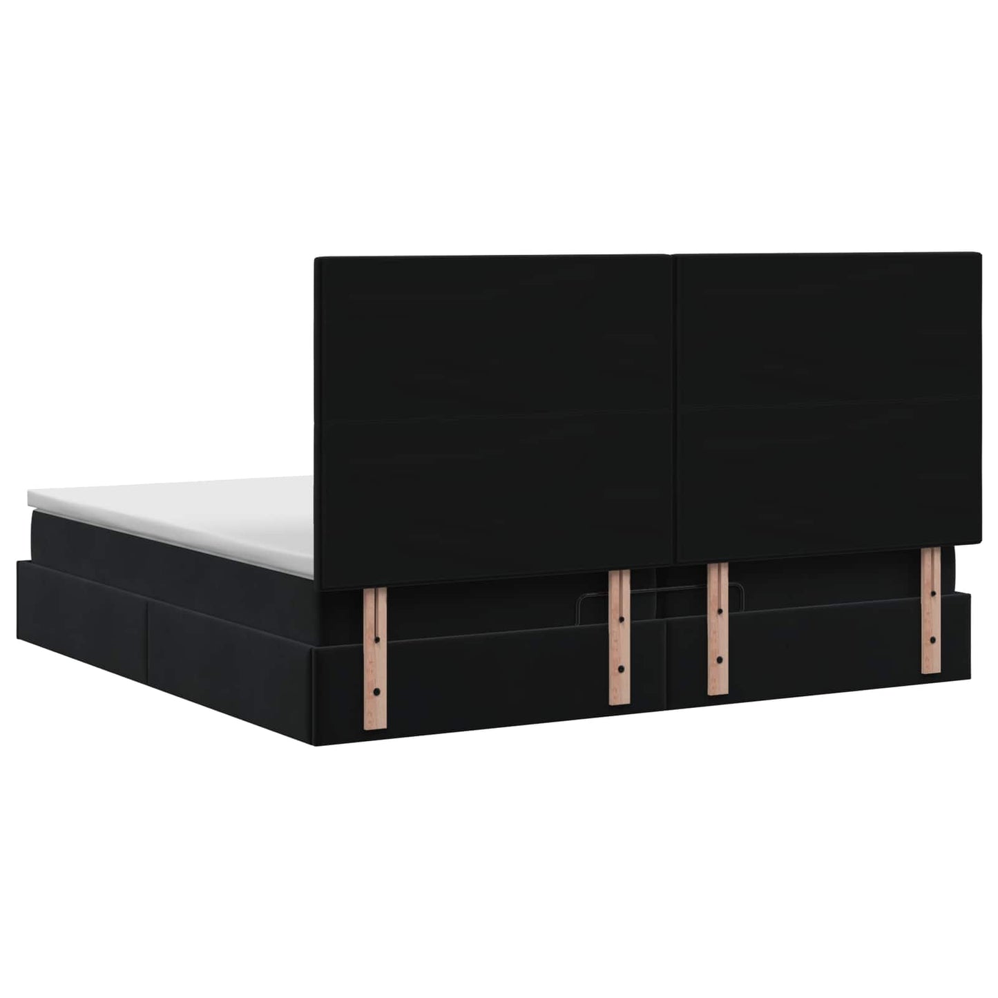 Ottoman Bed met Matrassen en LED Zwart 200 x 200 cm fluweel