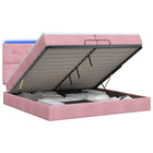 Ottoman Bed met Matrassen en LED Roze 200 x 200 cm fluweel
