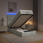 Ottoman bed 80x200 cm grijs met matras en LED