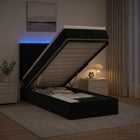 Bed 80x200 cm zwart fluweel met opbergruimte en LED