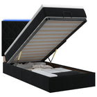 Ottoman bed met matras LED zwart 90x200 cm