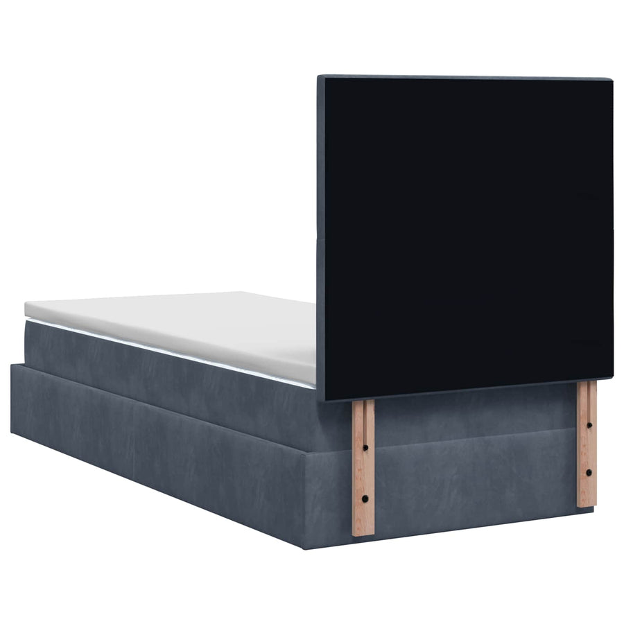 Ottoman Bed met Matrassen en LED Donkergrijs 100 x 200 cm