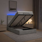 Ottoman bed 120x200 cm lichtgrijs met LED
