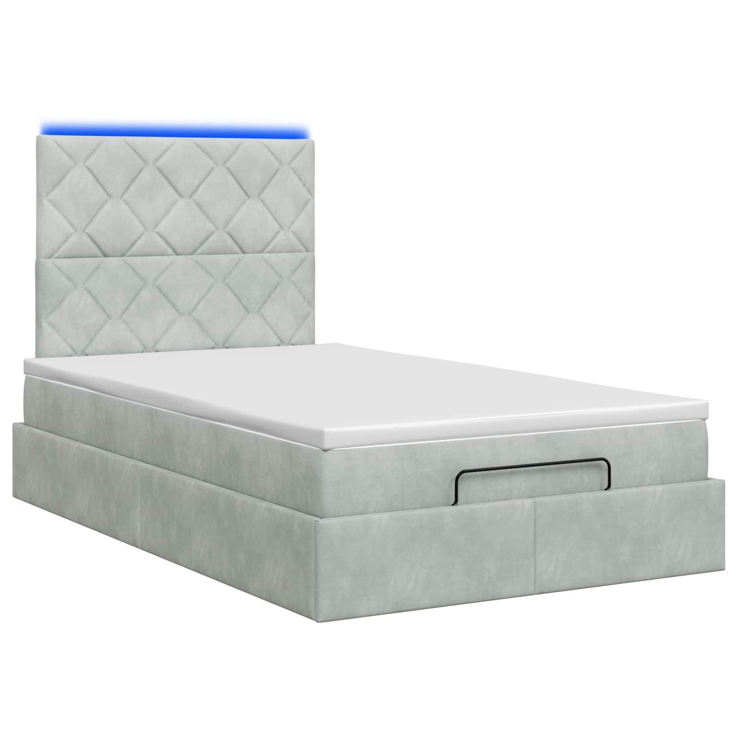Ottoman Bed met Matrassen en LED Lichtgrijs 120 x 200 cm