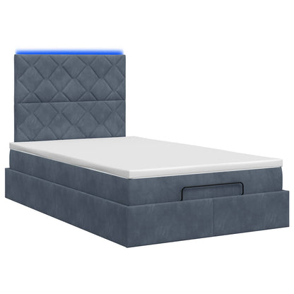 Ottoman Bed met Matrassen en LED Donkergrijs 120 x 200 cm