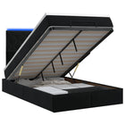Ottoman bed 120x200 cm zwart met matras en LED