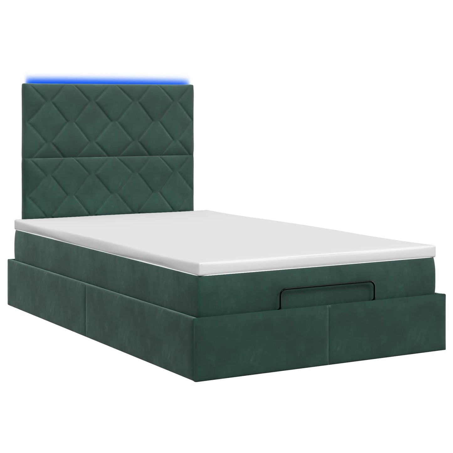 Ottoman Bed met Matrassen en LED Donkergroen 120 x 200 cm