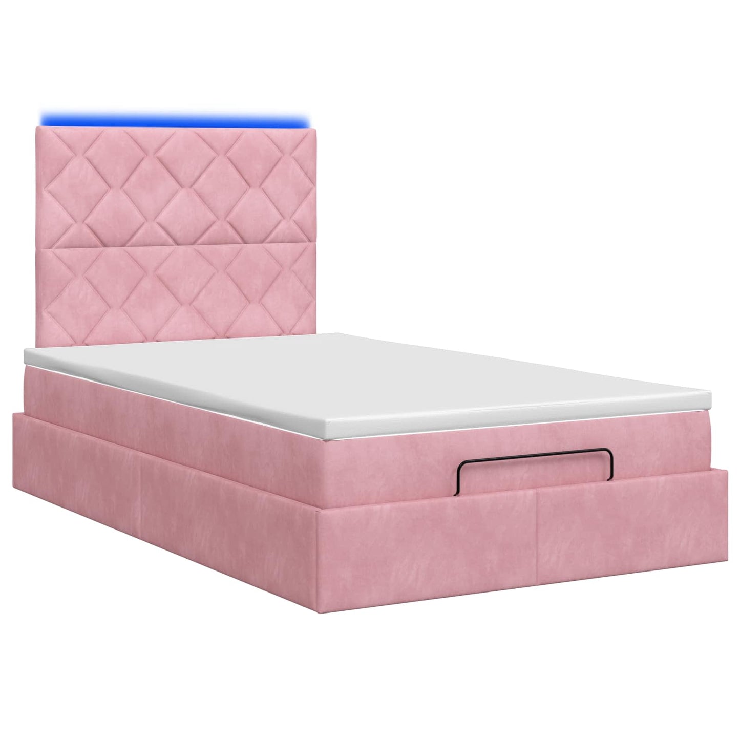 Ottoman Bed met Matrassen en LED Roze 120 x 200 cm fluweel
