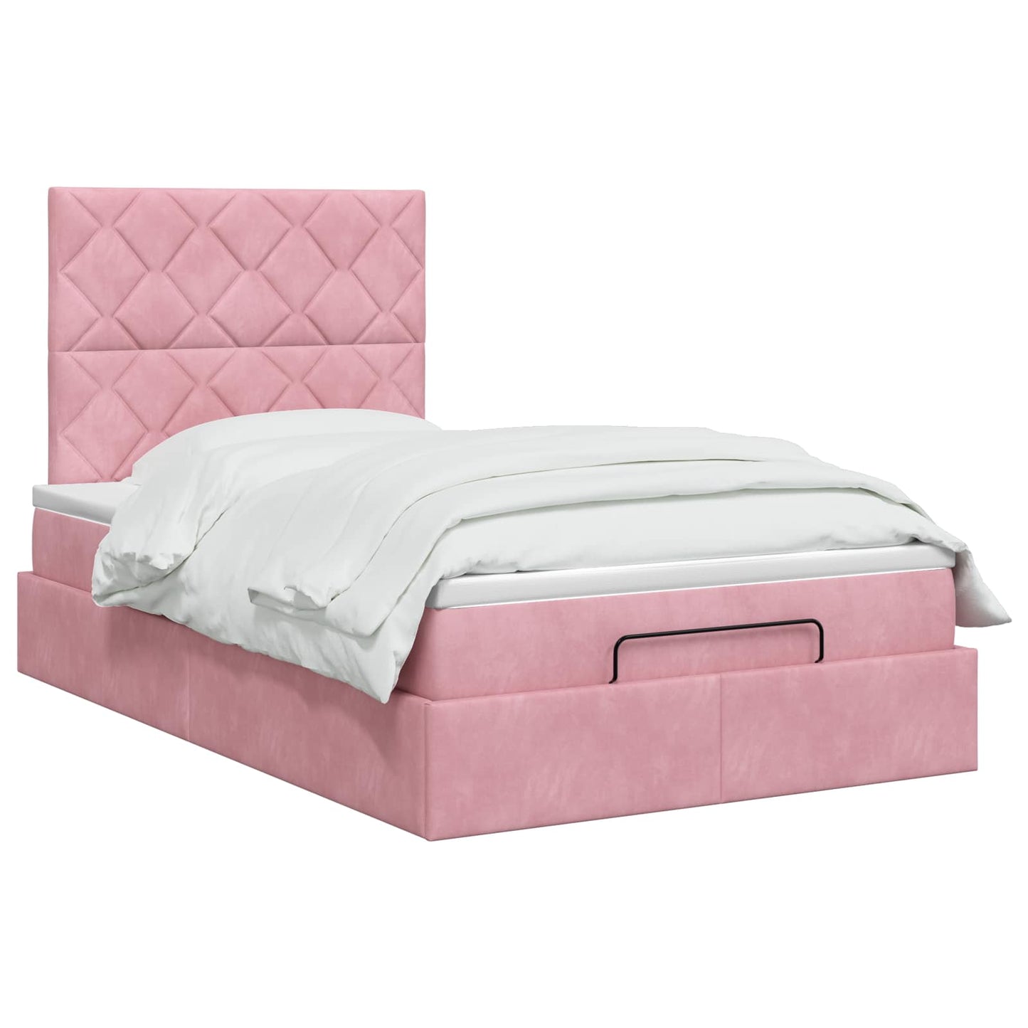 Ottoman Bed met Matrassen en LED Roze 120 x 200 cm fluweel