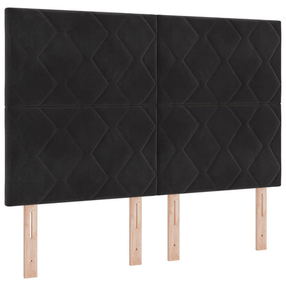 Ottoman Bed met Matrassen en LED Zwart 140 x 190 cm fluweel