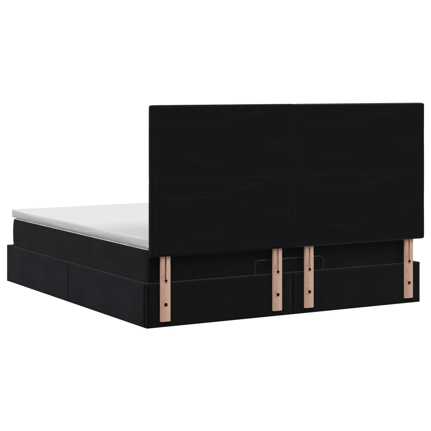 Ottoman Bed met Matrassen en LED Zwart 140 x 190 cm fluweel