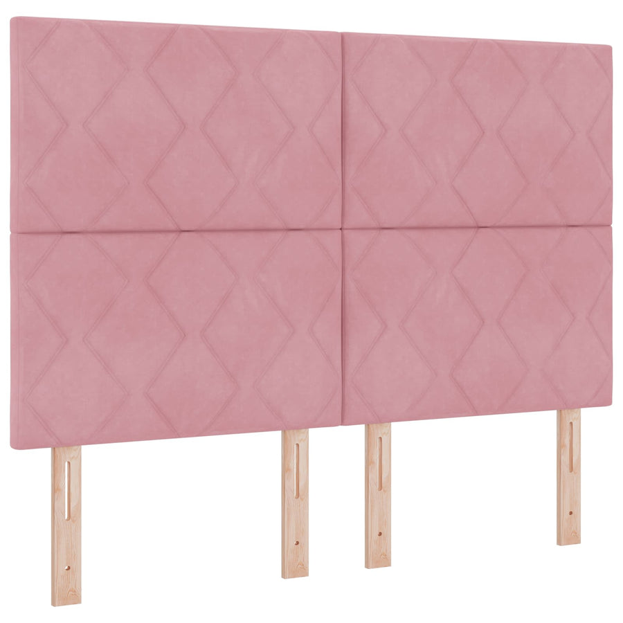 Ottoman Bed met Matrassen en LED Roze 140 x 190 cm fluweel