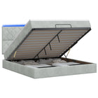 Ottoman Bed met Matrassen en LED Lichtgrijs 140 x 200 cm