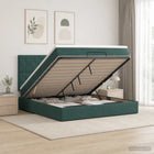 Ottoman bed met opbergruimte 180x200 cm donkergroen fluweel