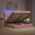 Ottoman bed met matras 140x190 cm roze