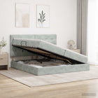 Ottoman bed 200x200 cm lichtgrijs met opbergruimte led