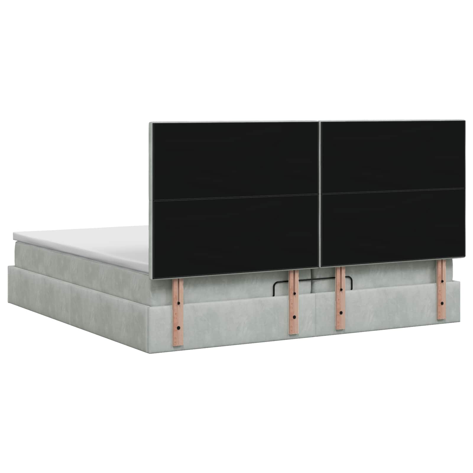Ottoman Bed met Matrassen en LED Lichtgrijs 200 x 200 cm