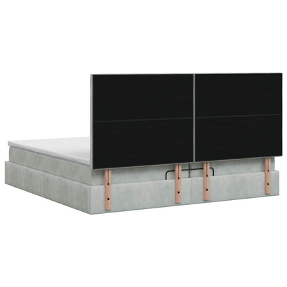 Ottoman Bed met Matrassen en LED Lichtgrijs 200 x 200 cm