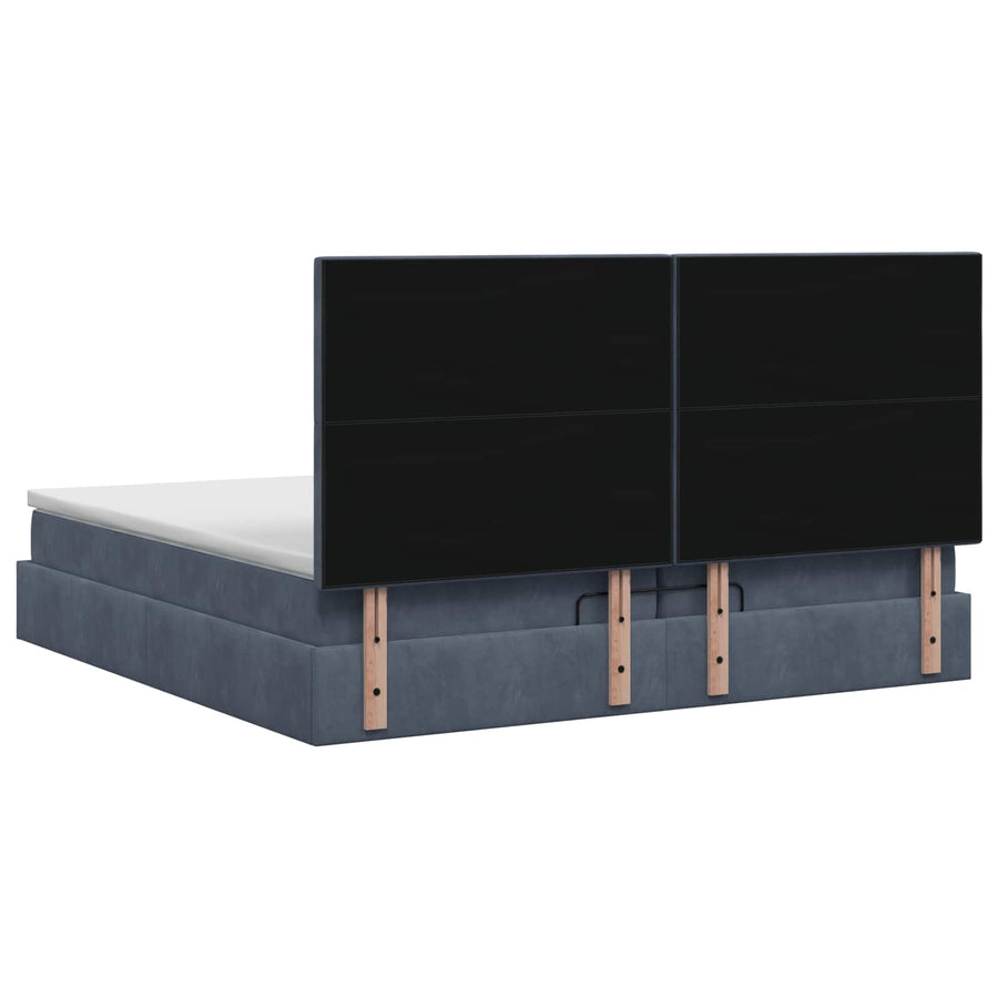 Ottoman Bed met Matrassen en LED Donkergrijs 200 x 200 cm