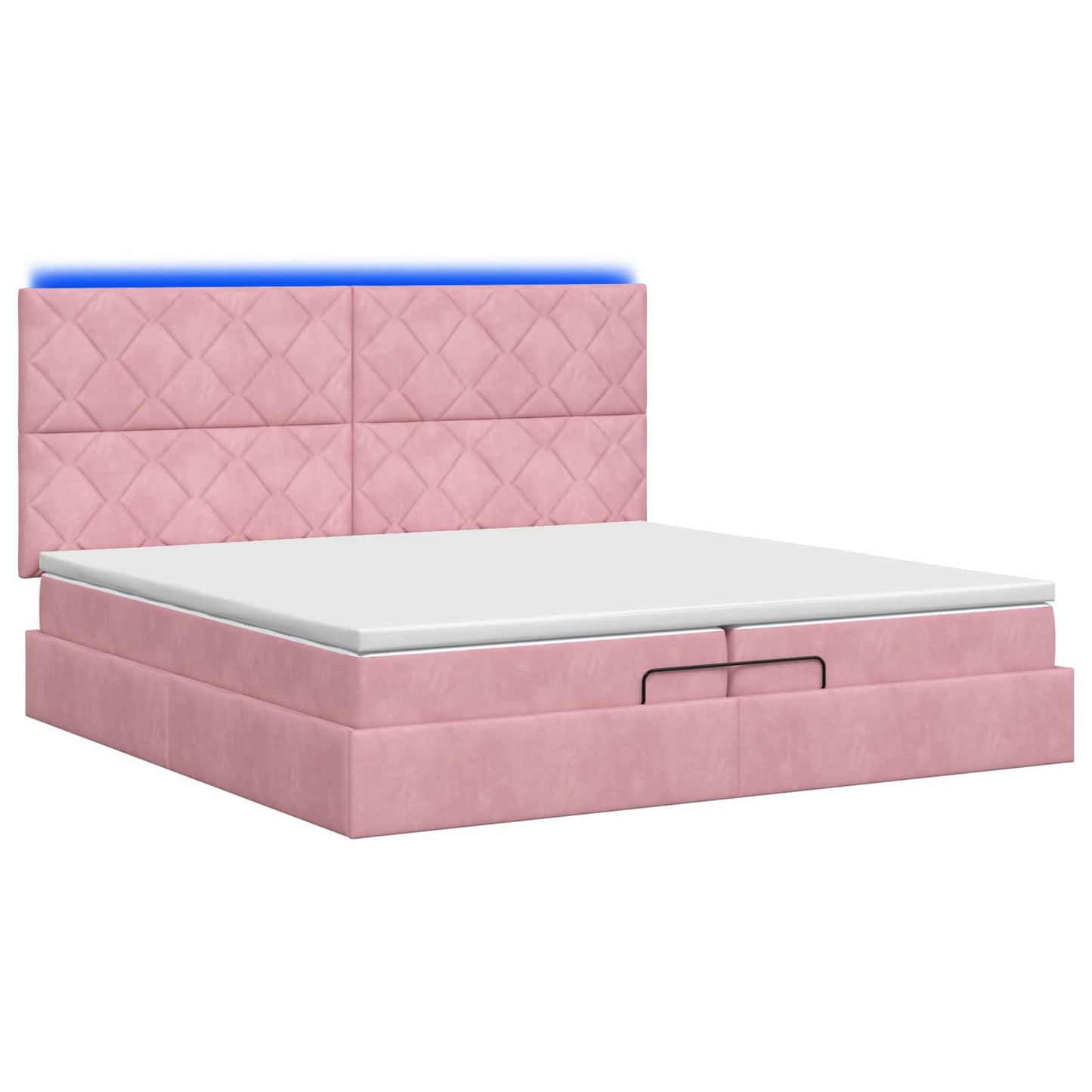 Ottoman Bed met Matrassen en LED Roze 200 x 200 cm fluweel