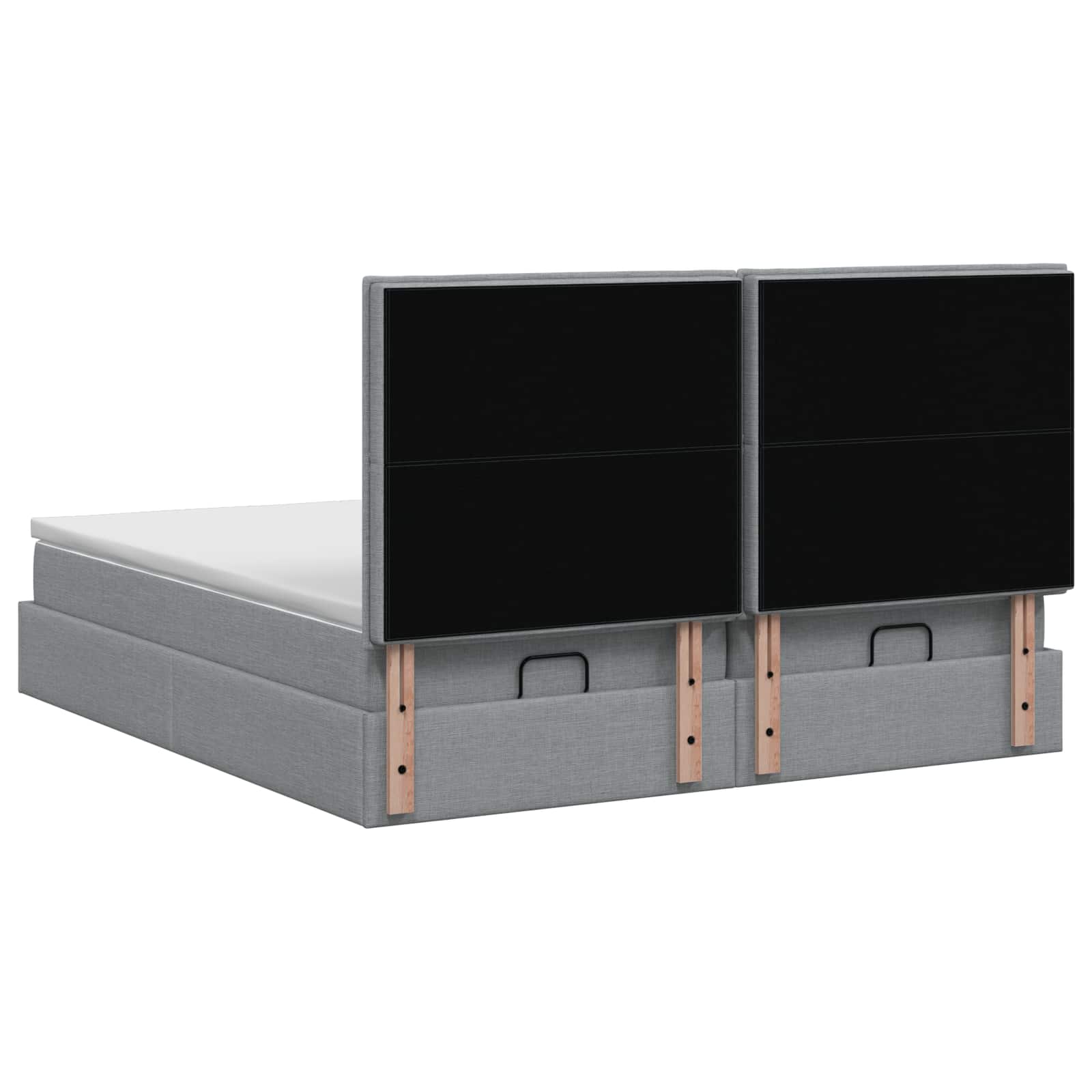 Ottoman Bed met Matrassen en LED Lichtgrijs 160 x 200 cm Stof