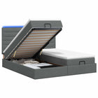 Ottoman Bed met Matrassen en LED Donkergrijs 160 x 200 cm Stof