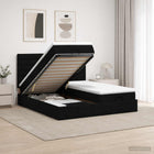 Ottoman bed 200x200 cm zwart met matras en LED