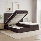 Ottoman bed 180x200 cm donkerbruin met matras en led