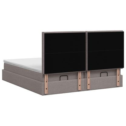 Ottoman Bed met Matrassen en LED Taupe 180 x 200 cm Stof