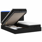 Ottoman Bed met Matrassen en LED Zwart 200 x 200 cm Stof