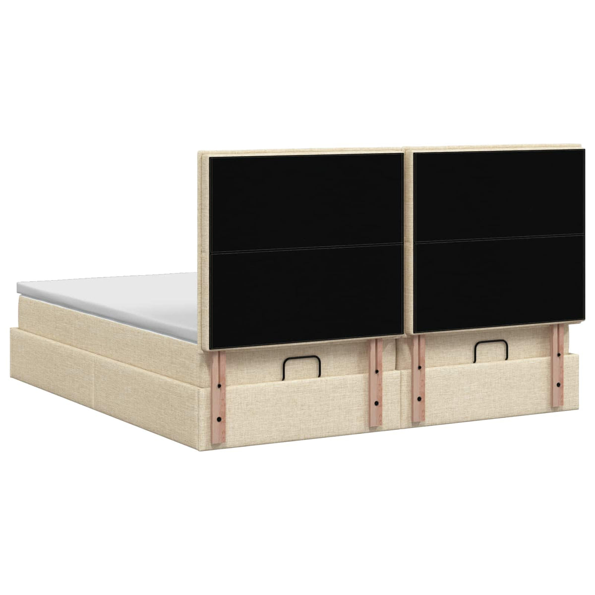 Ottoman Bed met Matrassen en LED Crèmekleurig 200 x 200 cm Stof