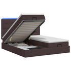 Ottoman Bed met Matrassen en LED Donkerbruin 160 x 200 cm Stof