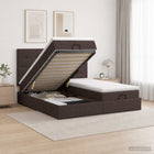 Ottoman bed met opbergruimte 200x200 cm donkerbruin stof