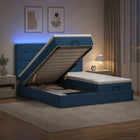 Ottoman bed 180x200 cm blauw met matras en LED